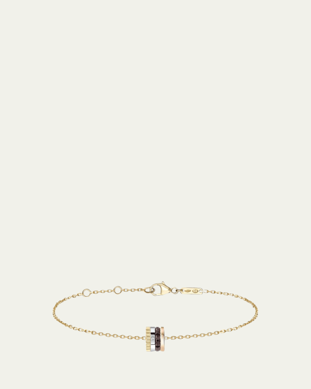 Quatre Extra Small Ring Bracelet with Diamond and Brown PVD